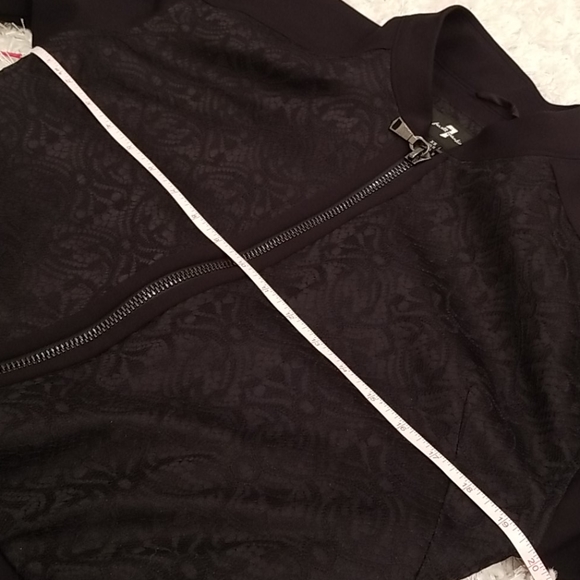 7 For All Mankind 7FAM Black Lace Bomber Jacket - Picture 10 of 11